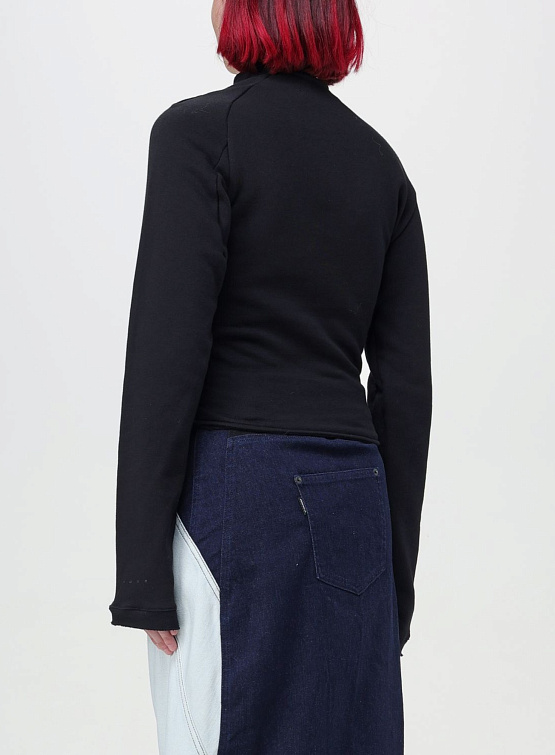 Женский лонгслив Ottolinger Multiline Zip Crewneck Black