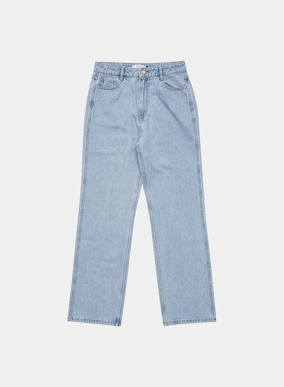 Джинсы AMOMENTO Men's Straight Fit Denim Light Blue