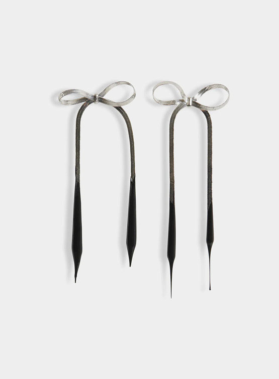 Серьги Ottolinger Laced Bow Earring Silver/Black