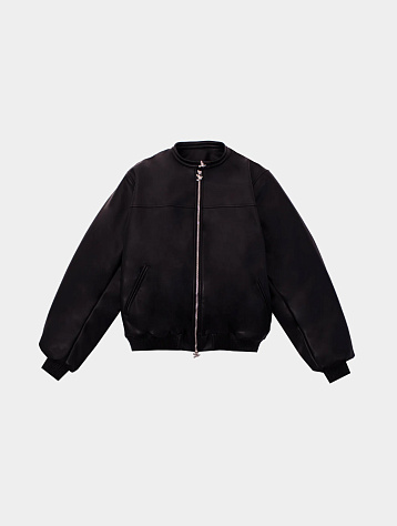 Бомбер 3.PARADIS Vegan Leather Bomber Jacket Black