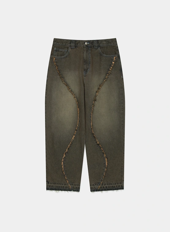 Джинсы LMC Curved Raw Edge Denim Wide Dark Brown