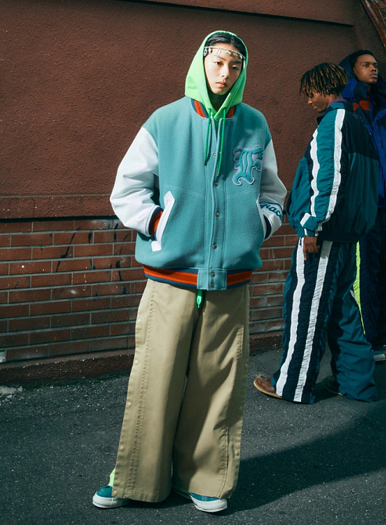 Бомбер FACETASM Patched Stadium Smoked Blue