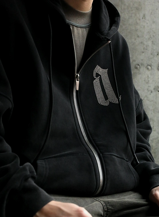 Зип-худи ARNODEFRANCE Zip 'A STUDS' Vintage Black