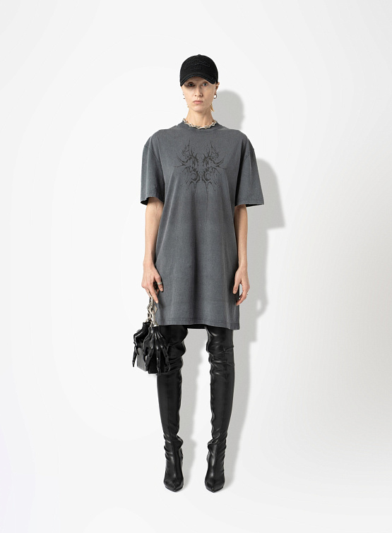 Женское платье Han Kjøbenhavn Butterfly Tribal Distressed Tee Dress Grey