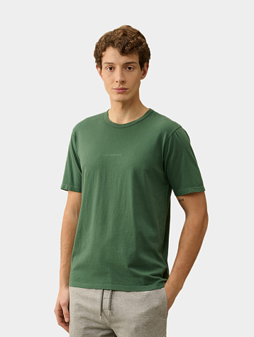 Футболка C.P. Company 24/1 Jersey Dyed Logo Duck Green