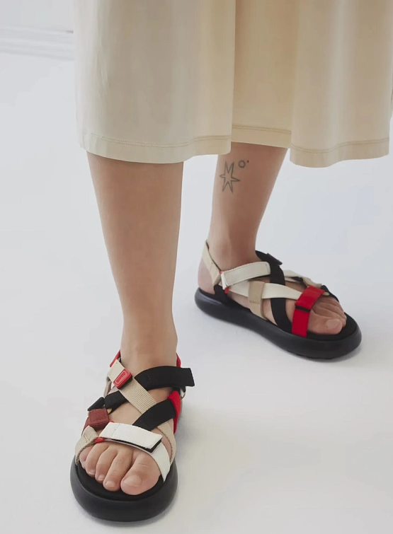 Женские сандалии Camper Twins Recycled PET Multicolor Red