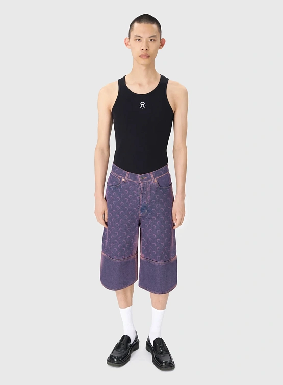 Шорты Marine Serre Moon Laser Denim Bermudas Lavender