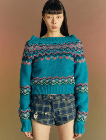 Женский джемпер Andersson Bell Tako Nordic Knit Top Blue