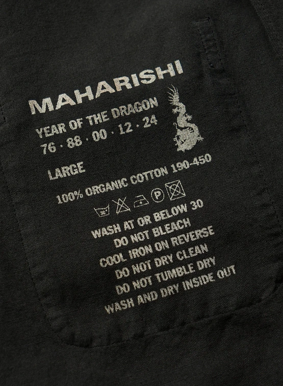 Рубашка MAHARISHI 5211 Hemp Camp Collar Shirt Black