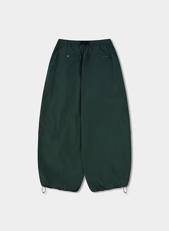 Брюки ANGLAN Nylon Tuck Belt String Balloon Pants Green