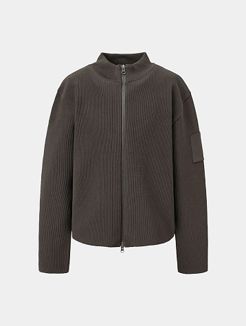 Кардиган AMOMENTO Mock Neck Zip-Up Dark Brown