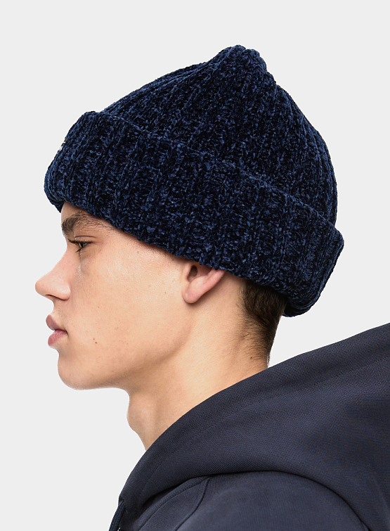 Шапка thisisneverthat Low Gauge Velvet Knit Beanie Navy
