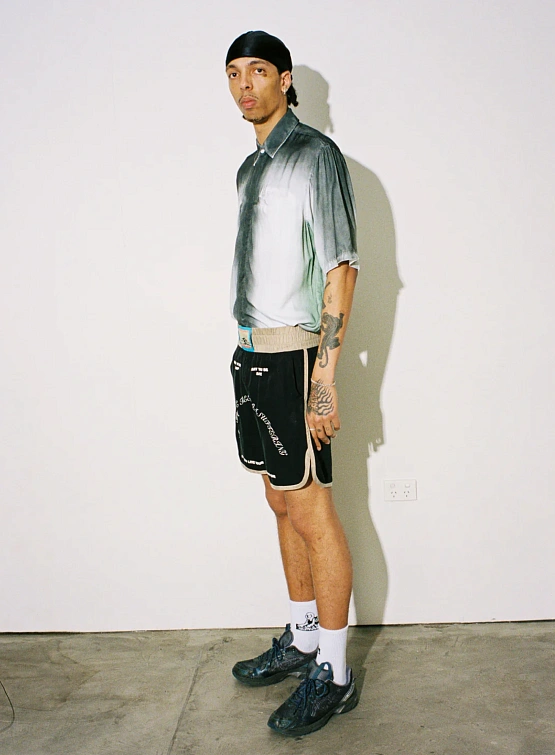 Рубашка Jungles Jungles Spray Dye Button Up White Grey