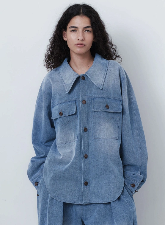 Женская рубашка EPINGLER Oversized Denim Washed Blue