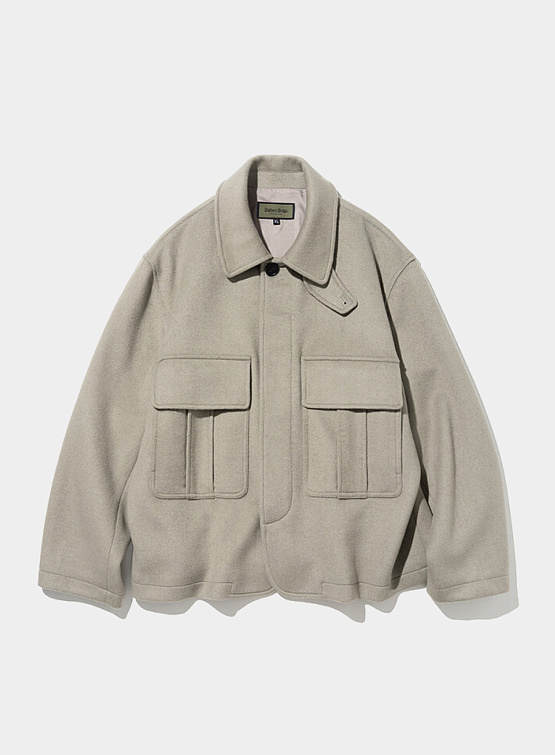 Полупальто Uniform Bridge Pocket Wool Short Coat Beige