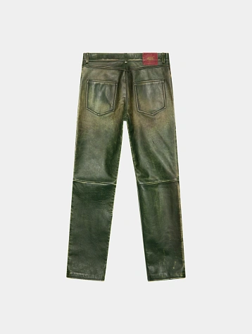 Кожаные брюки 424 Leather Rub Off Pant Green