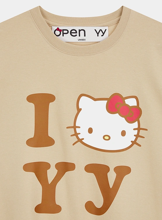 Футболка OPEN YY Hello Kitty x YY T-Shirt Beige