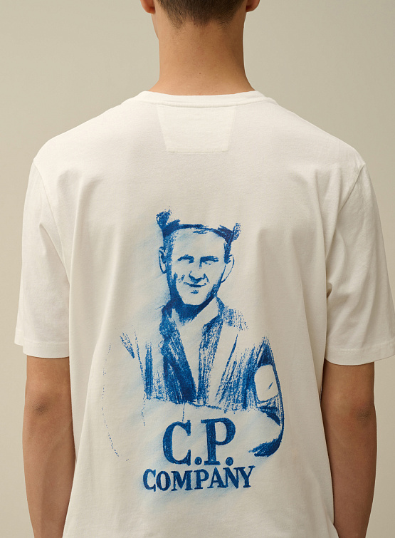 Футболка C.P. Company 24/1 Jersey Pencil Effect Gauze White