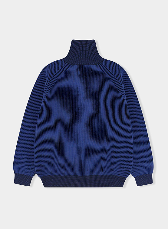 Свитер YESEYESEE Rib Knit Half Zip Up Blue