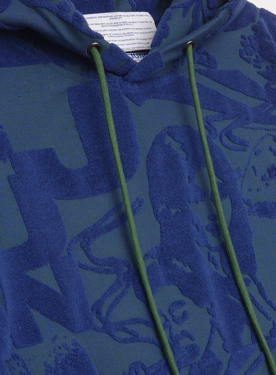 Худи Jungles Jungles Terry Towelling Hoodie Blue Grey