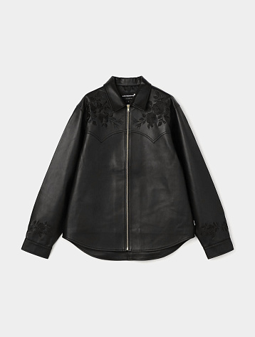 Кожаная рубашка Noon Goons Drop Top Zip Shirt Black