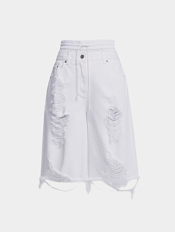 Женские шорты JUUN.J Double Waisted Denim Shorts White