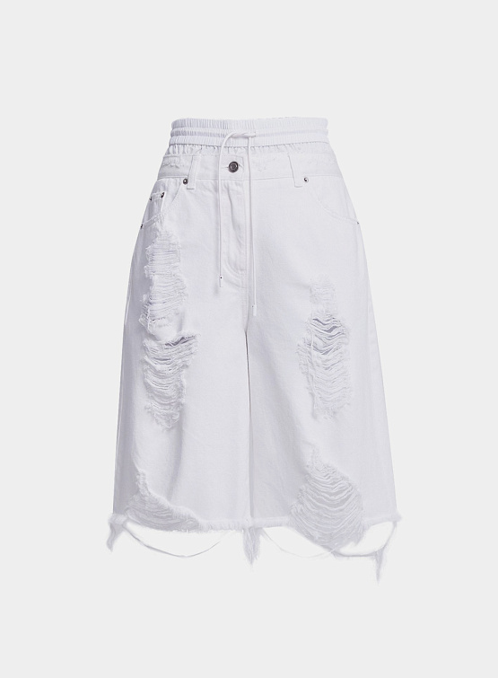 Женские шорты JUUN.J Double Waisted Denim Shorts White
