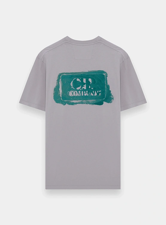 Футболка C.P. Company 30/1 Jersey Graphic Logo Blue Fox