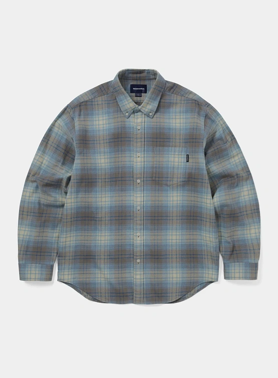 Рубашка thisisneverthat Flannel Check Shirt Brown