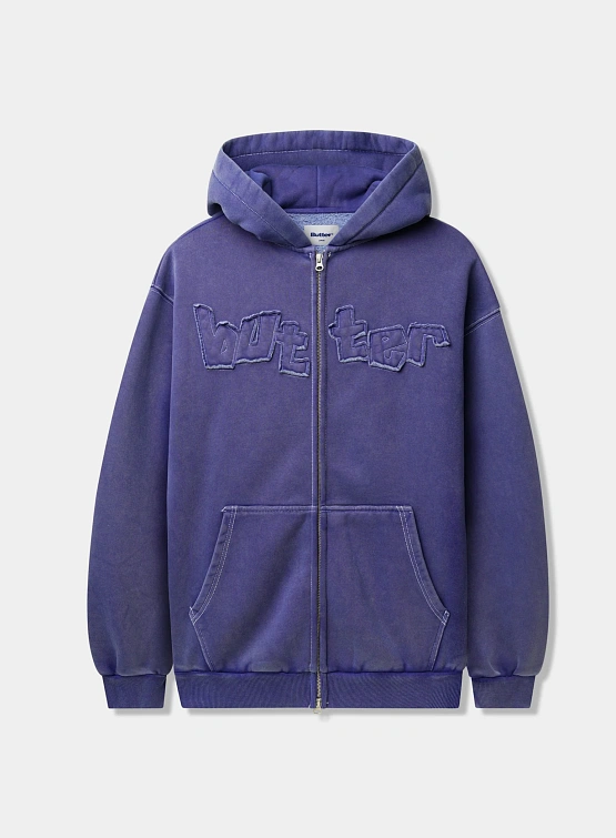 Зип-худи Butter Goods Mineral Wash Zip-Thru Prussian