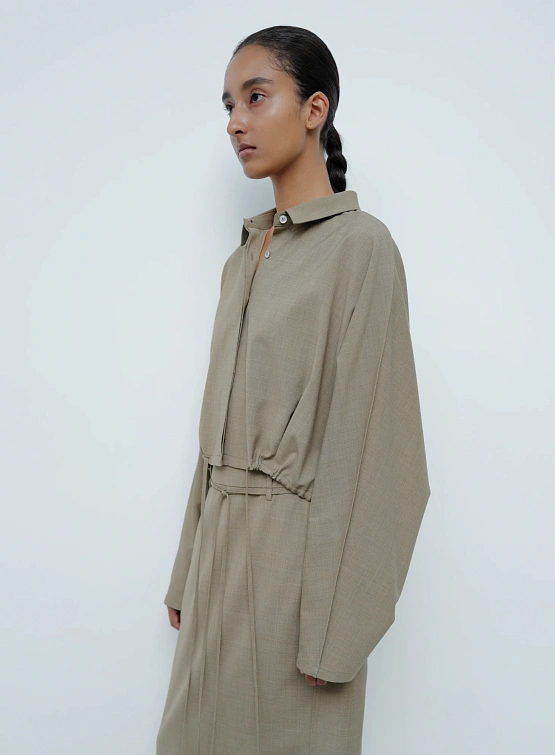 Женская рубашка LE17SEPTEMBRE Waist String Short Beige