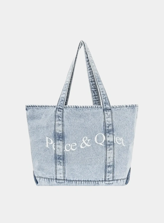 Тоут MUSEUM OF PEACE & QUIET Wordmark Denim Blue