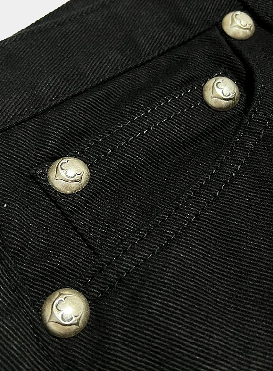 Джинсы Thug Club TC Leather Washing Denim Black White