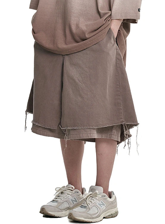 Шорты AJOBYAJO Washed Layered Skirt Brown