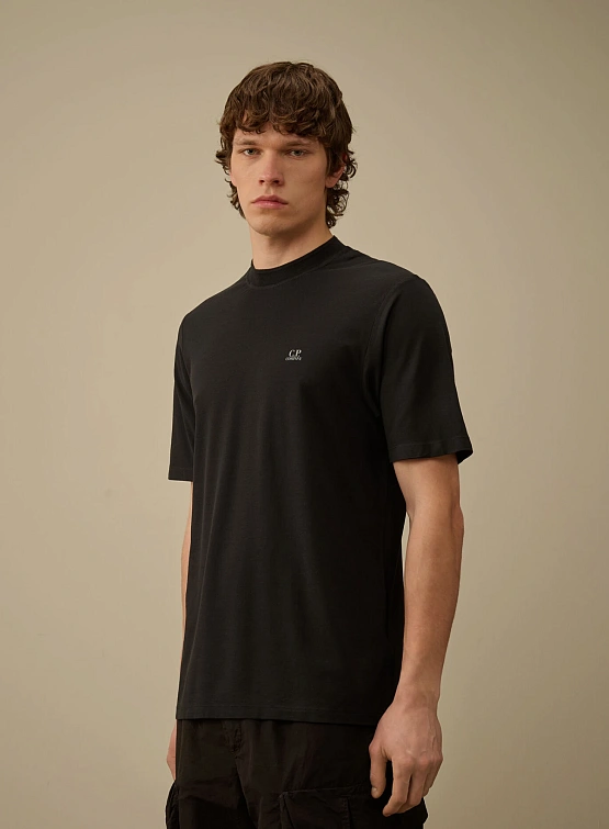 Футболка C.P. Company Crepe Jersey Logo Black