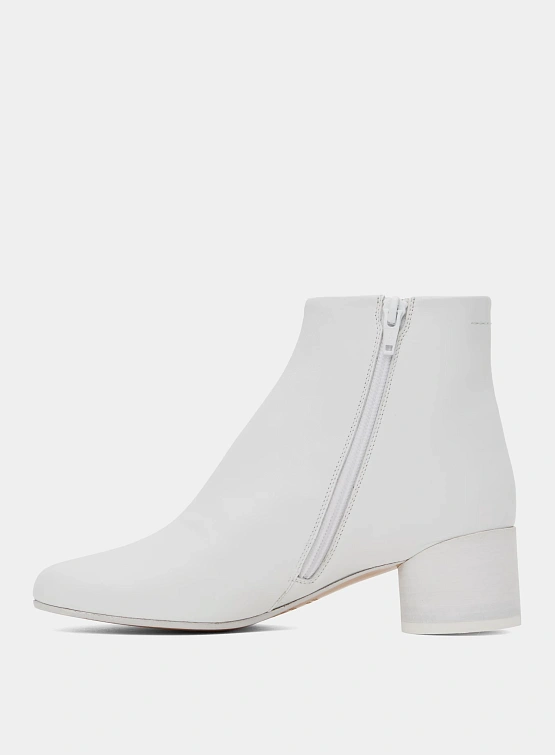 Женские ботинки MM6 Maison Margiela Leather Ankle Boots White