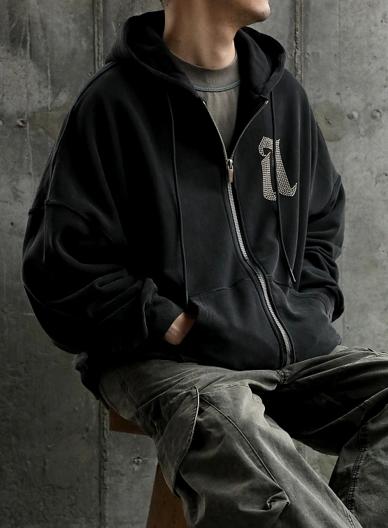 Зип-худи ARNODEFRANCE Zip 'A STUDS' Vintage Black