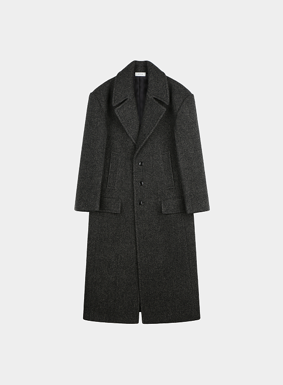 Пальто System Wide Laper Oversized Black Grey