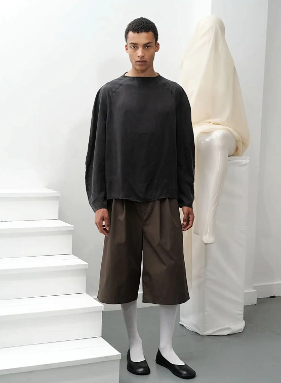 Шорты AMOMENTO Two Tuck Wide Brown