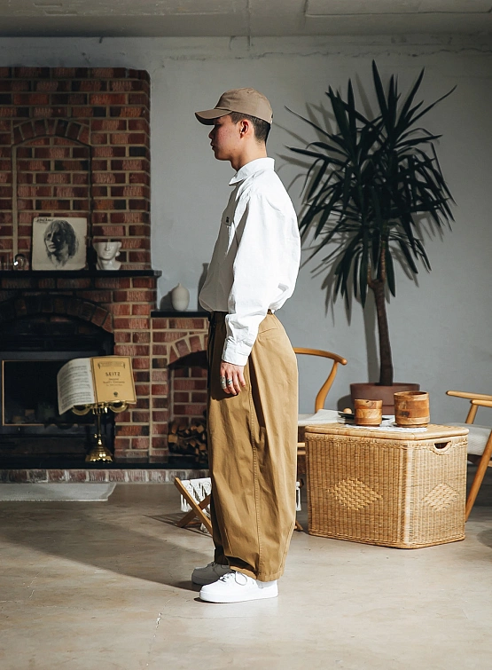 Брюки ANGLAN Twill Cotton Belt Balloon Pants Beige