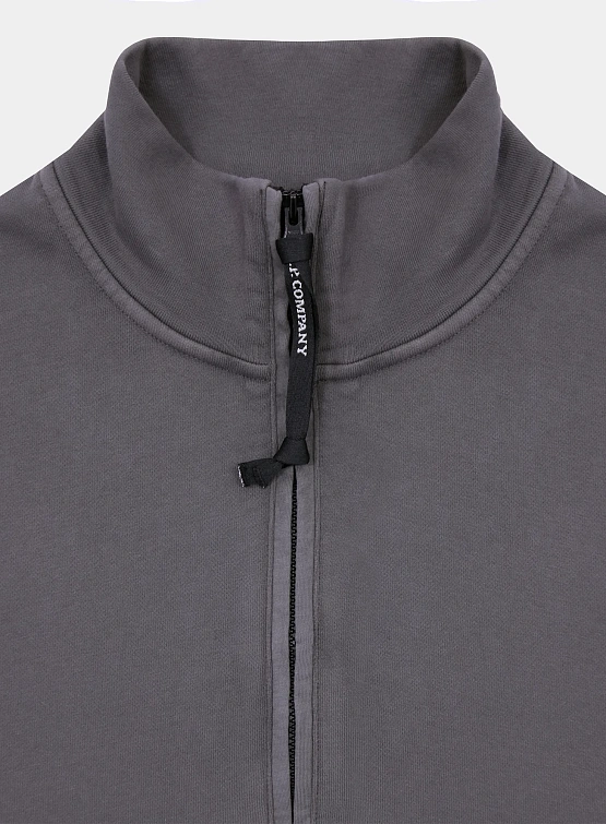 Халф-зип C.P. Company Cotton Diagonal Fleece Smoked Pearl