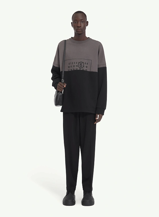 Свитшот MM6 Maison Margiela Split Number Logo Grey/Black