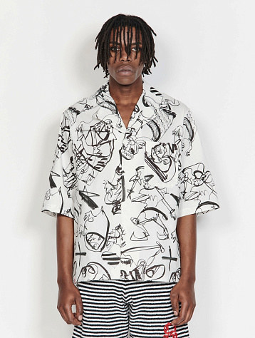 Рубашка Charles Jeffrey Loverboy Hawaiian Shirt White