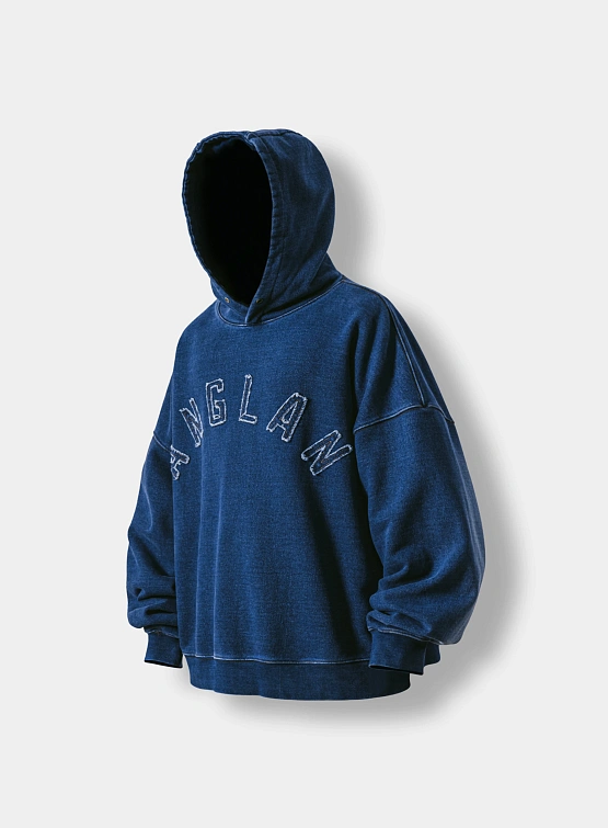 Худи ANGLAN Applique Heavy Sweat Hoodie Indigo Denim
