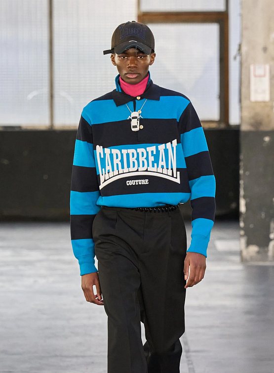 Поло Botter Striped Polo Caribbean Couture Navy