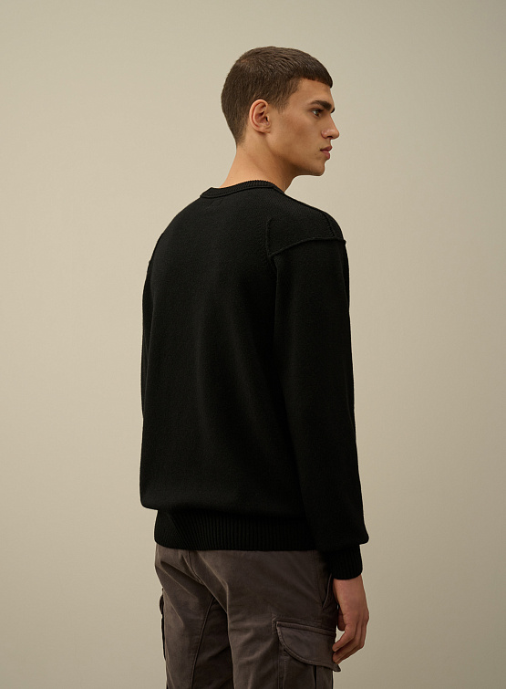 Джемпер C.P. Company Merino Wool Fast Dyed Logo Knit Black