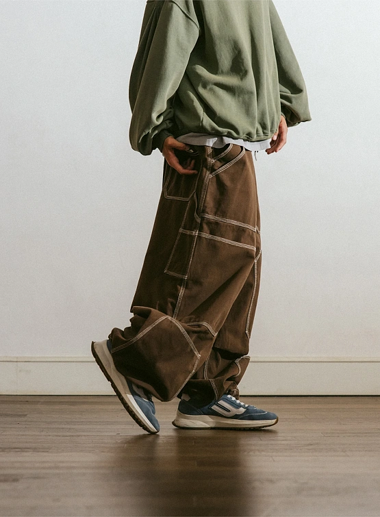 Брюки ANGLAN Spread Panel Twill Work Brown
