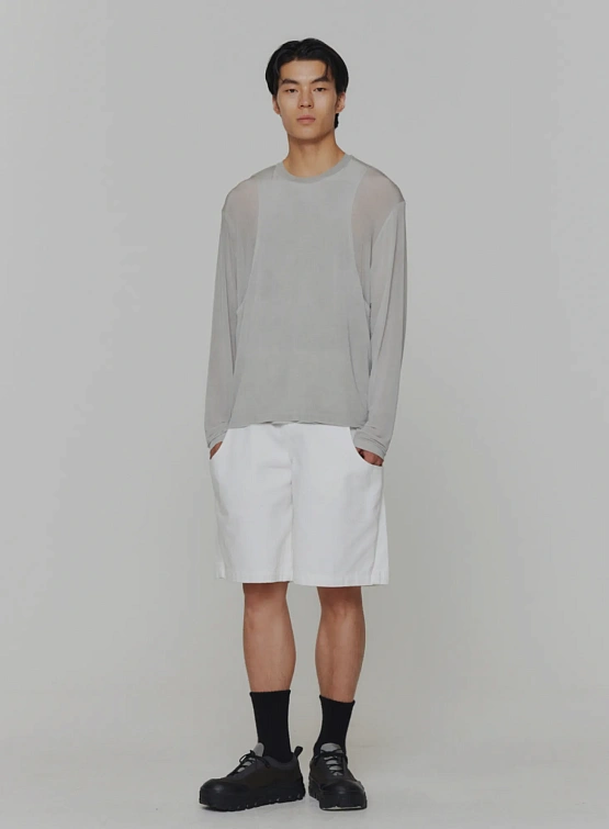 Шорты AMOMENTO Cut-Out Pocket Denim White