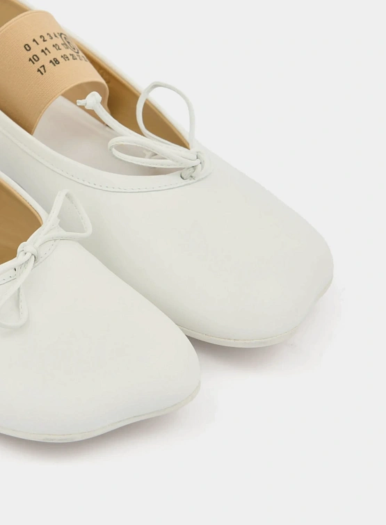 Женские балетки MM6 Maison Margiela Anatomic Ballerinas White
