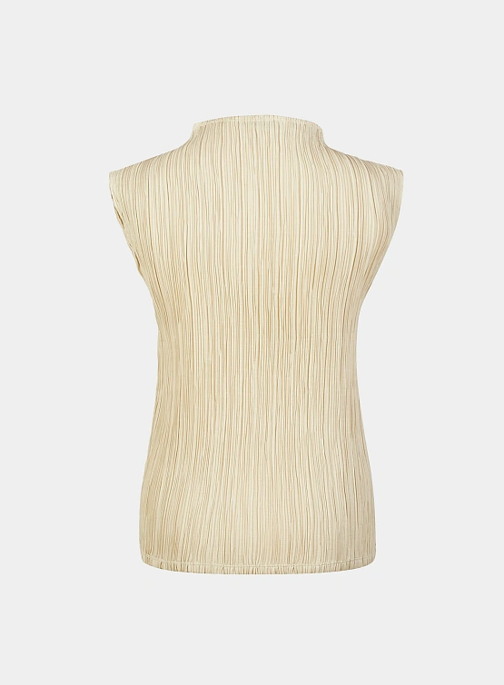 Женский топ LE17SEPTEMBRE Pleated Mock Neck Beige